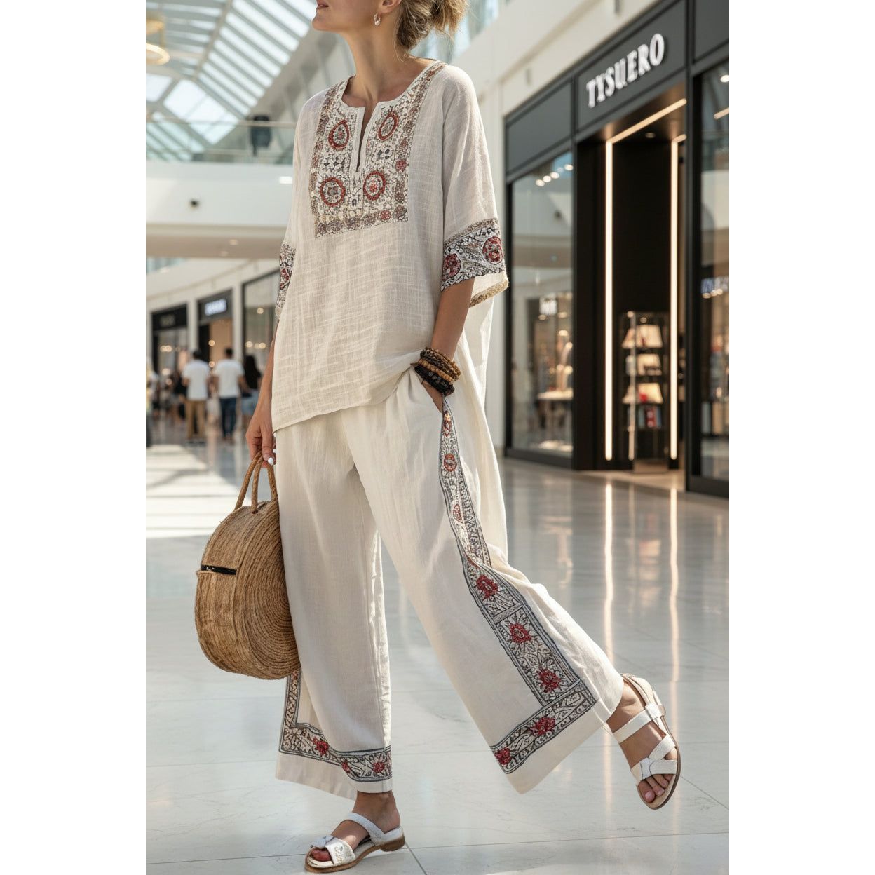 Women’s Beach Vacation Two Piece Set – Loose Summer Outfit