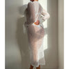 Hollow Out Cutout Knitted Sequin Tassel round Neck Cropped Outfit Long Sleeve Vacation Dress Swimsuit Blouse Sun Protection Clothing Dress Crochet hook