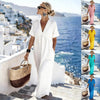 V-Neck Short-Sleeve High Waist Maxi Dress | Resort Style