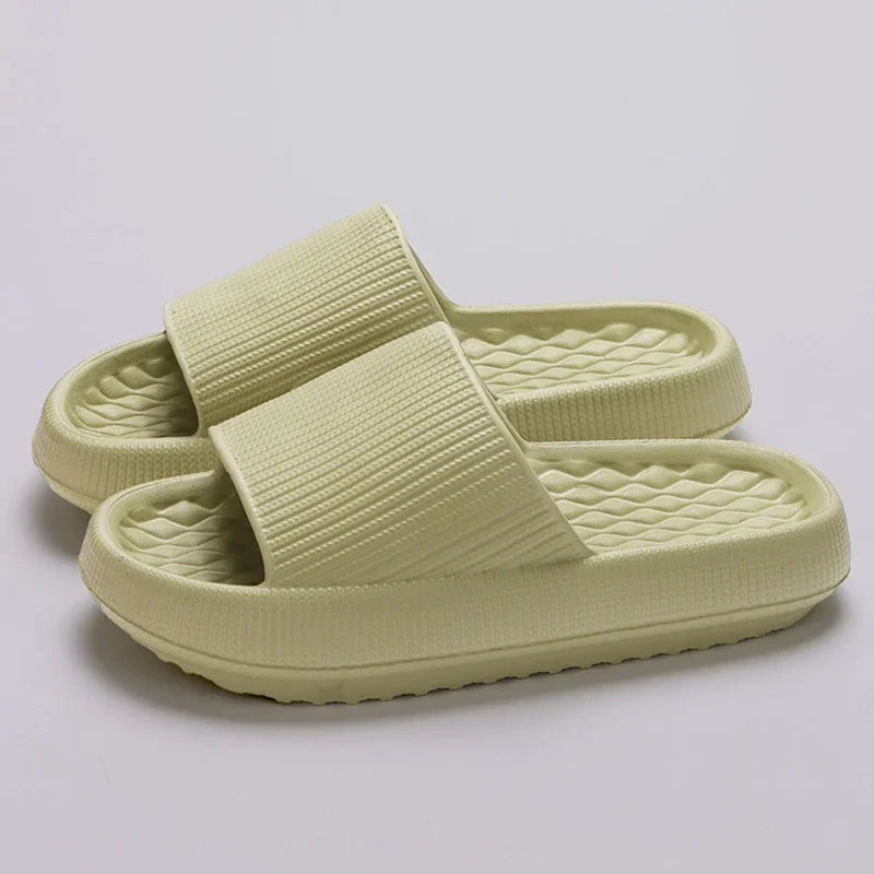 Thick Bottom Cloud Slippers Women Soft Sole Eva Indoor Slides Couple Bathroom Shoes Summer Non-Slip Platform Sandals Flip Flops