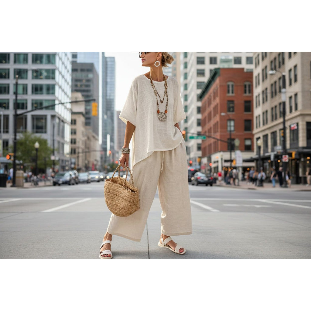 Women’s Beach Vacation Two Piece Set – Loose Summer Outfit