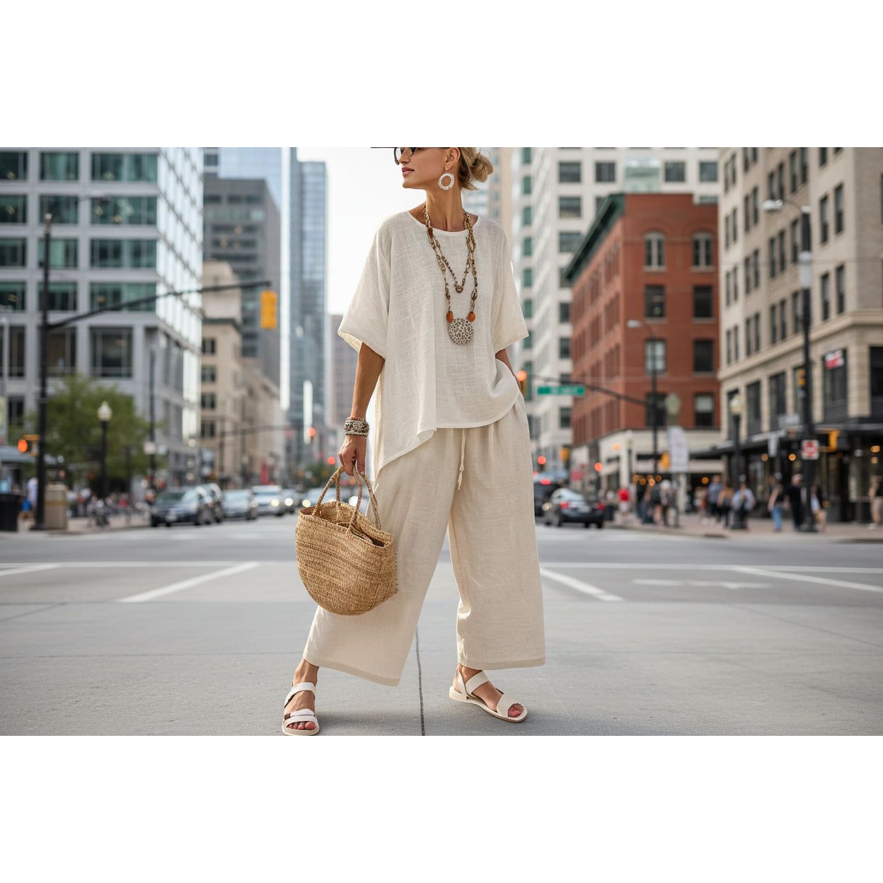 Women’s Beach Vacation Two Piece Set – Loose Summer Outfit