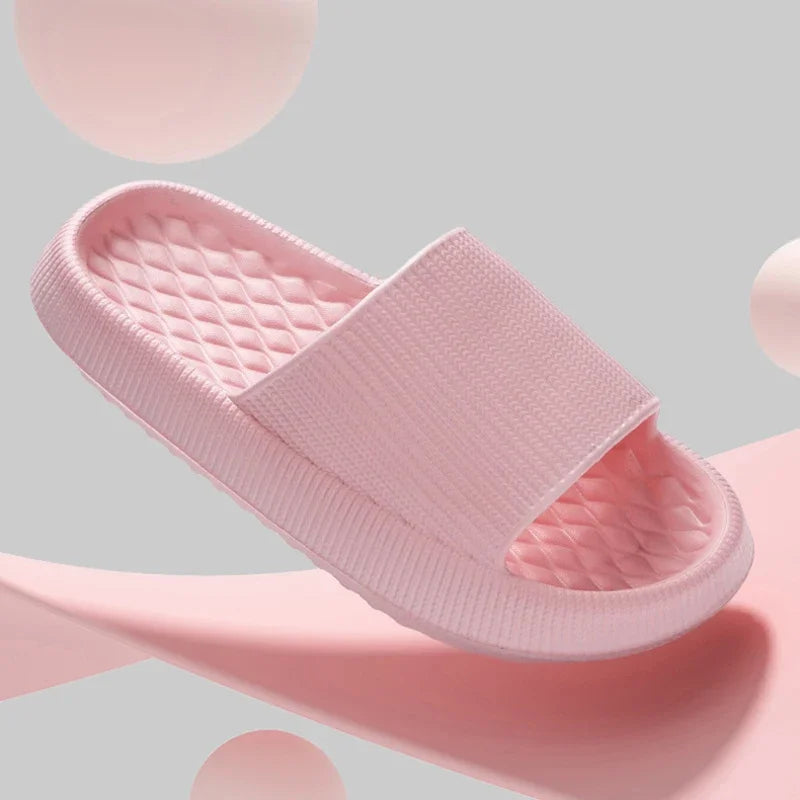 Thick Bottom Cloud Slippers Women Soft Sole Eva Indoor Slides Couple Bathroom Shoes Summer Non-Slip Platform Sandals Flip Flops