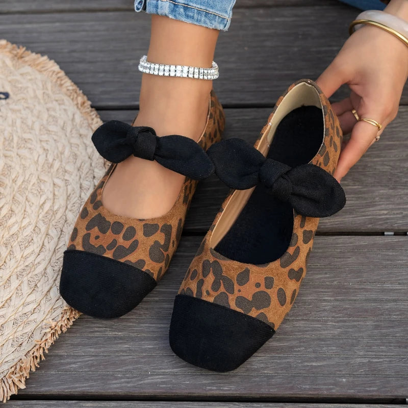 Cheetah print bow flats