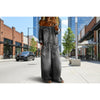 Women's Off-Shoulder Washed Faux Denim Strap Overalls Jumpsuit