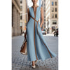 Women's Color Block Sleeveless Stand Collar Linen Blend Dress