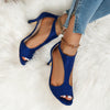 Women’s Peep Toe Zipper Heel Shoes | Suede High Heel Sandals