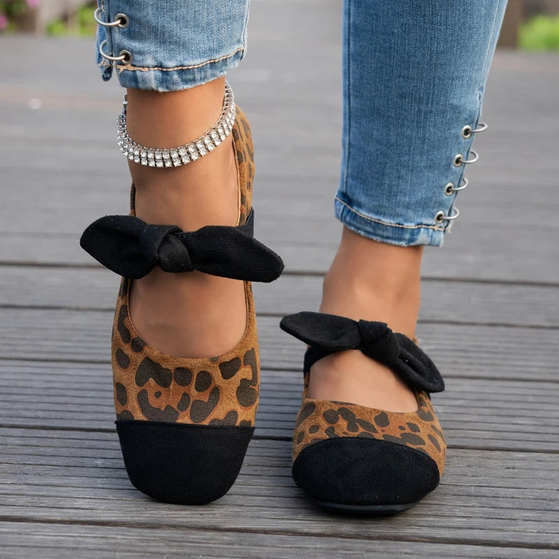 Cheetah print bow flats