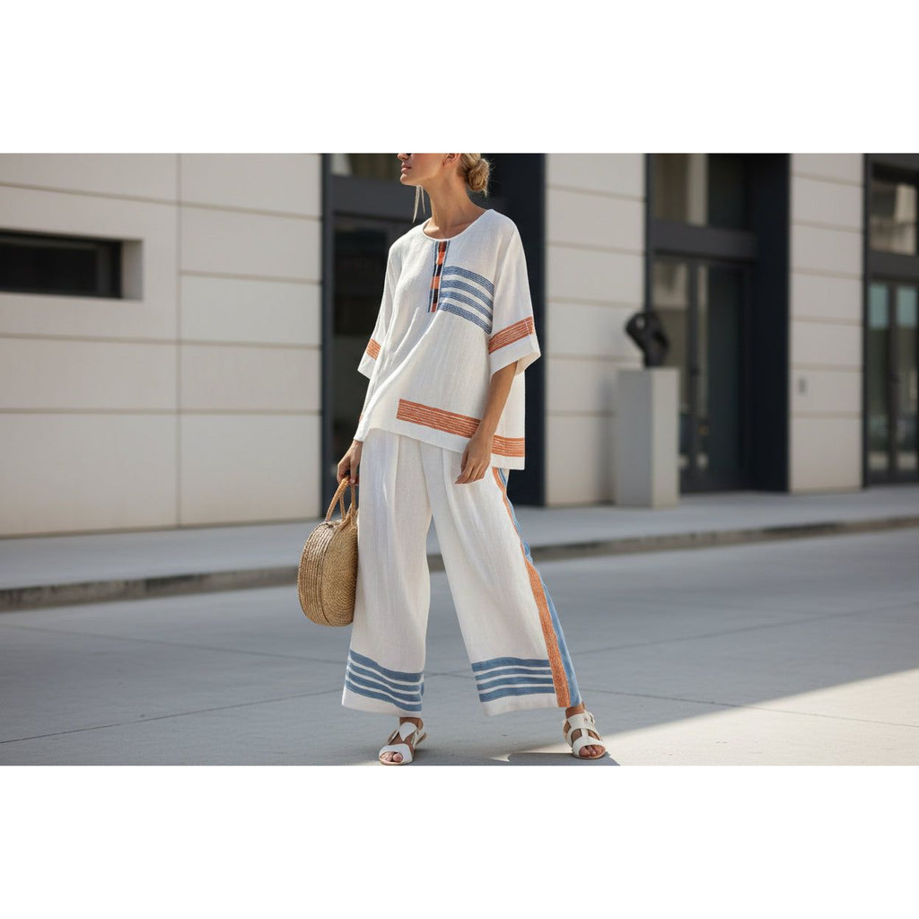 Women’s Beach Vacation Two Piece Set – Loose Summer Outfit