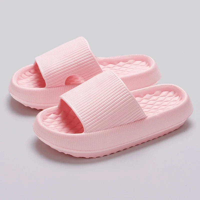 Thick Bottom Cloud Slippers Women Soft Sole Eva Indoor Slides Couple Bathroom Shoes Summer Non-Slip Platform Sandals Flip Flops