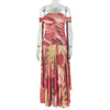 Women Clothing Loose Comfort Printing Pleated Cool Hip Dress Tube Top Diagonal Collar Holiday Maxi Dress