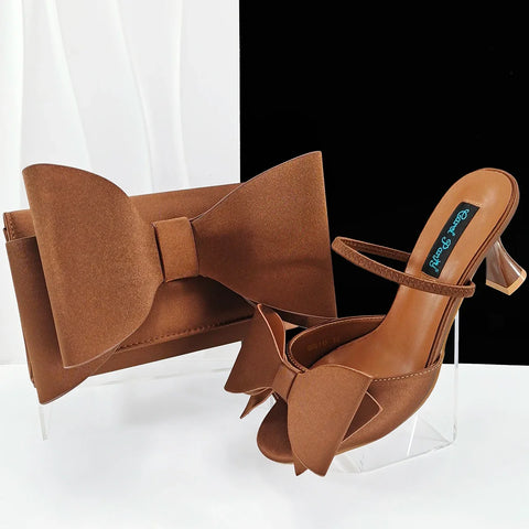 Lastest Italian Style Ladies Shoes with Matching Bag Set HVB1-1