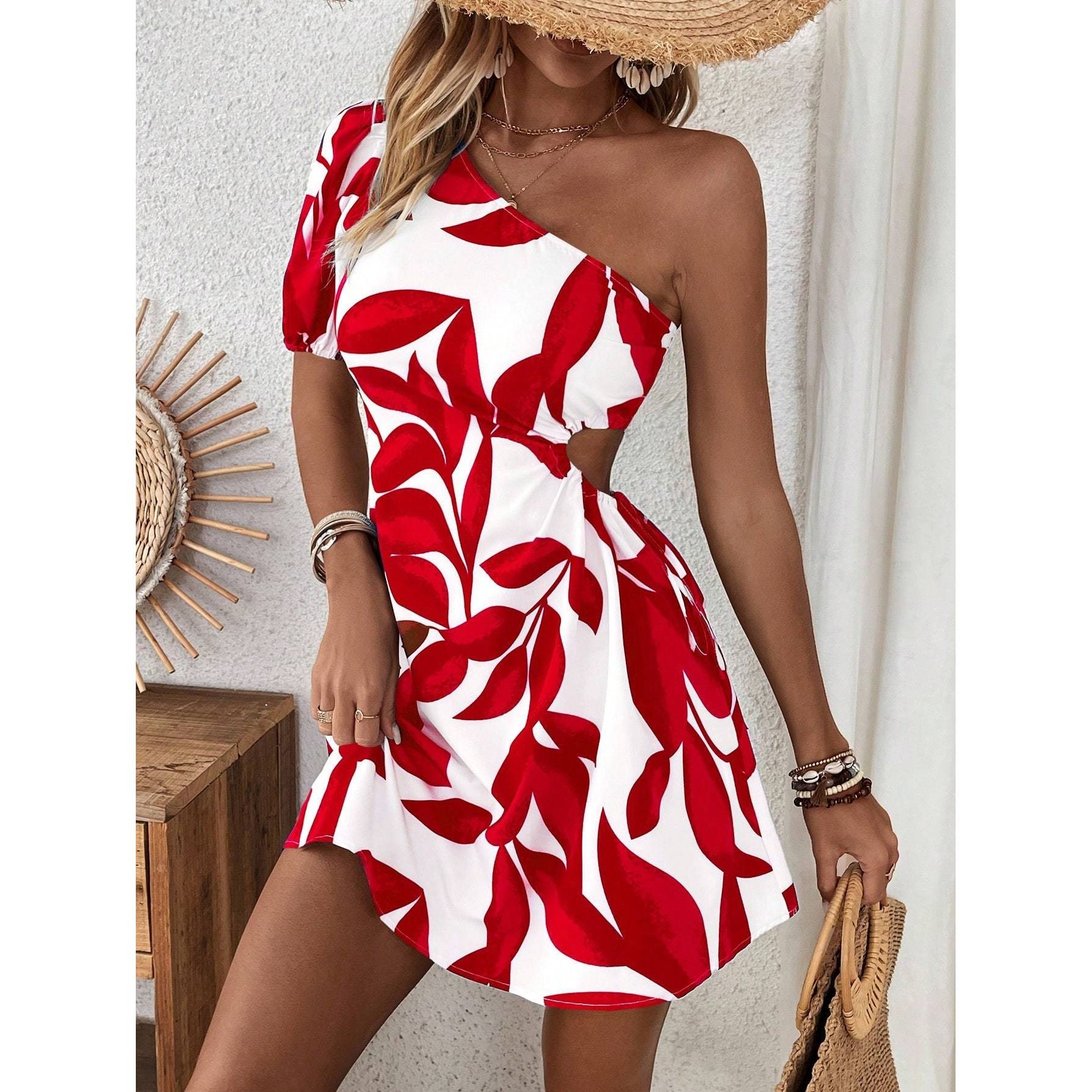 Women’s Puff Sleeve Summer Dress – Vacation & Beach Outfit