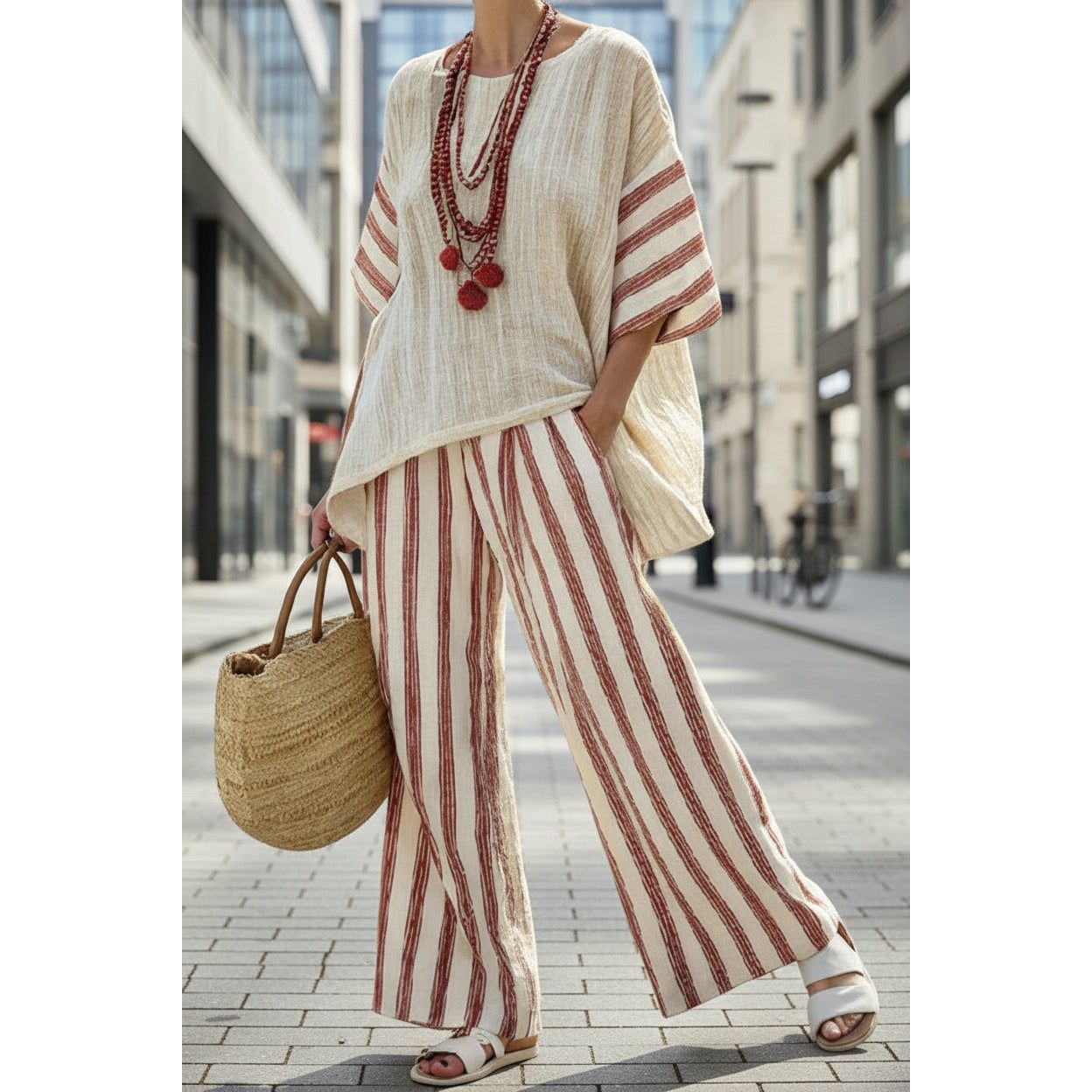 Women’s Beach Vacation Two Piece Set – Loose Summer Outfit