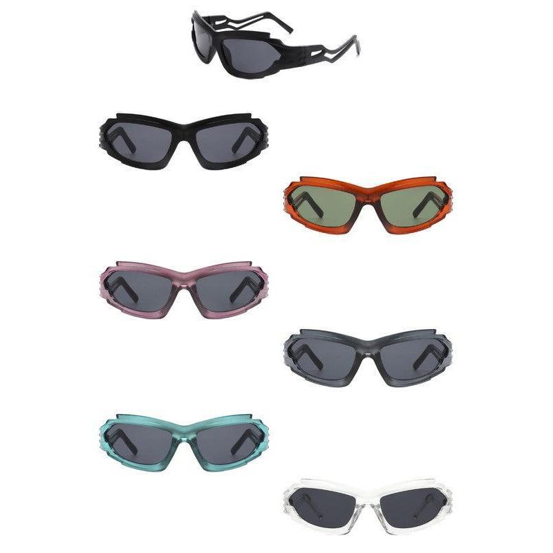 Futuristic Rectangle Wrap Around Sunglasses