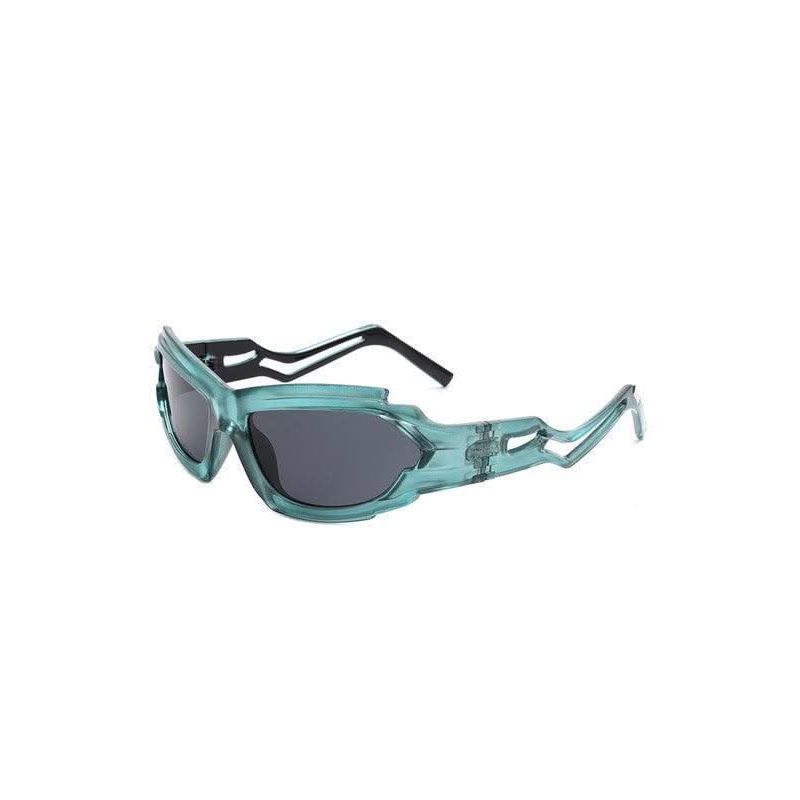 Futuristic Rectangle Wrap Around Sunglasses