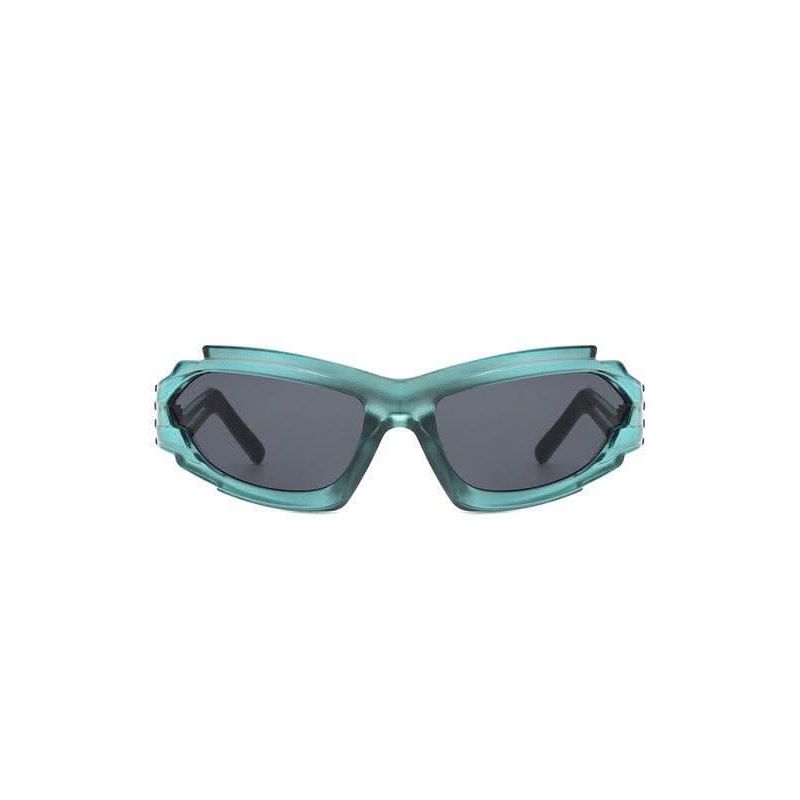Futuristic Rectangle Wrap Around Sunglasses