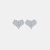 Moissanite 925 Sterling Silver Heart Stud Earrings