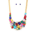 Teardrop Rectangle Shape Rhinestone Statement Necklace
