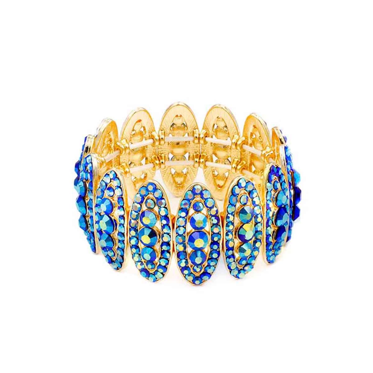 Rhinestone Oval Stretch Bracelet