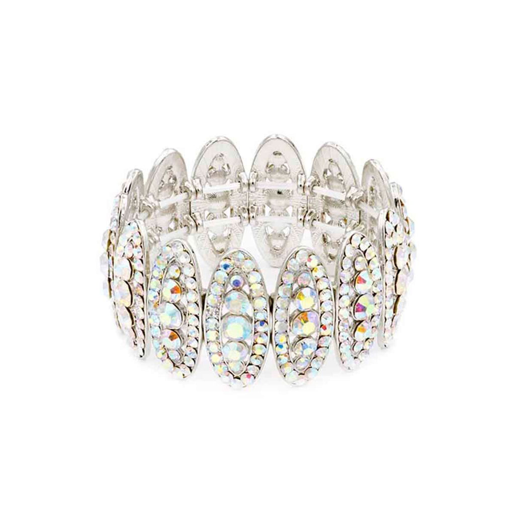 Rhinestone Oval Stretch Bracelet