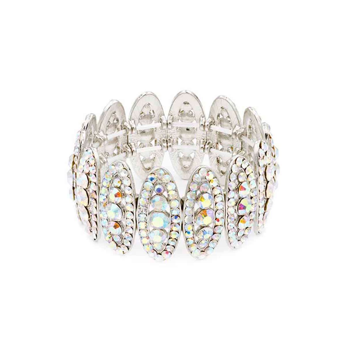Rhinestone Oval Stretch Bracelet