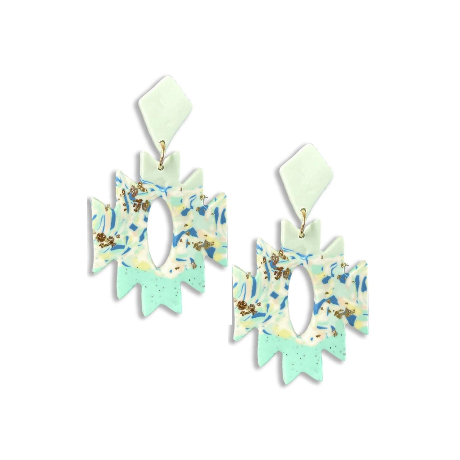 Rodeo western aztec shape dangle earring