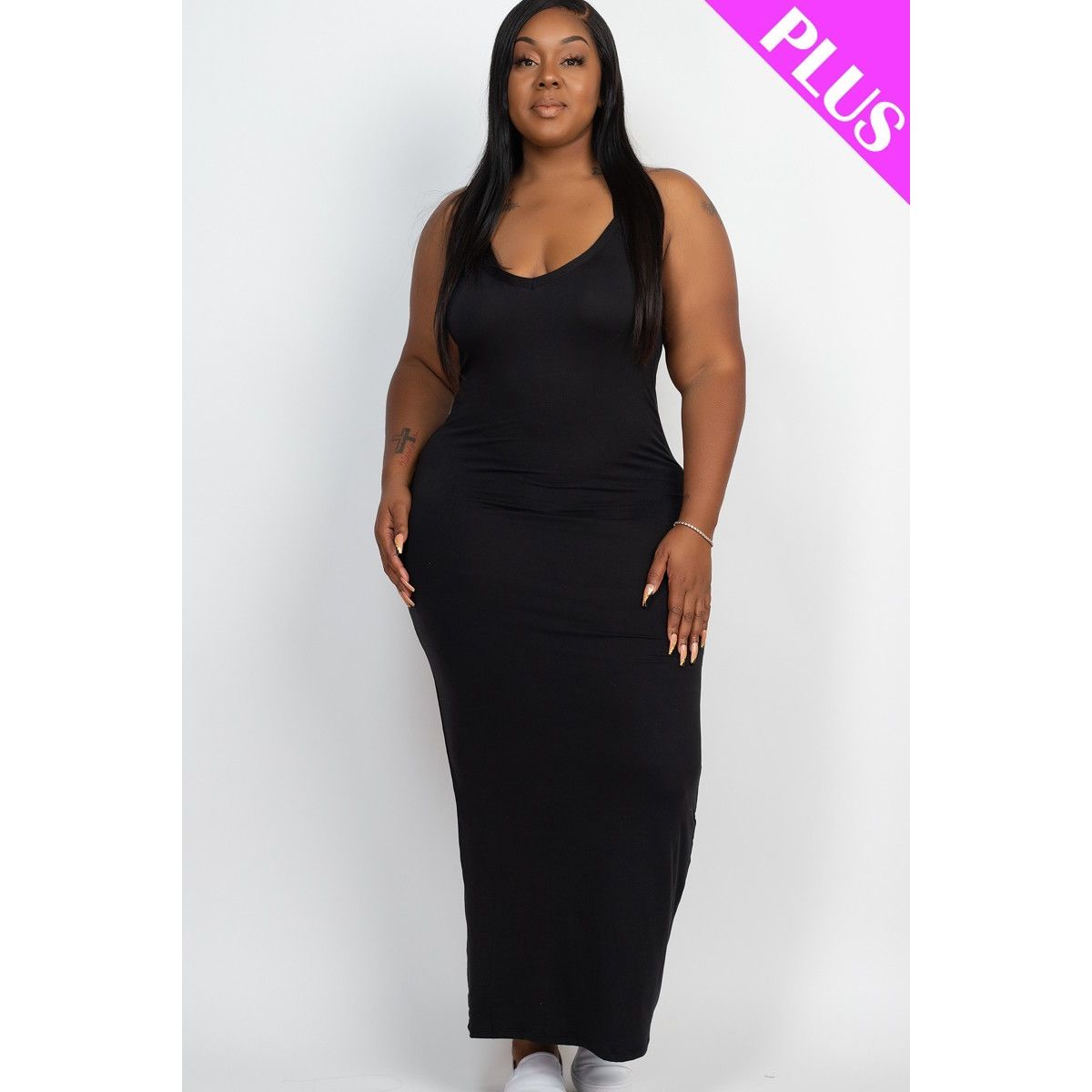 Plus Racer Back Maxi Dress