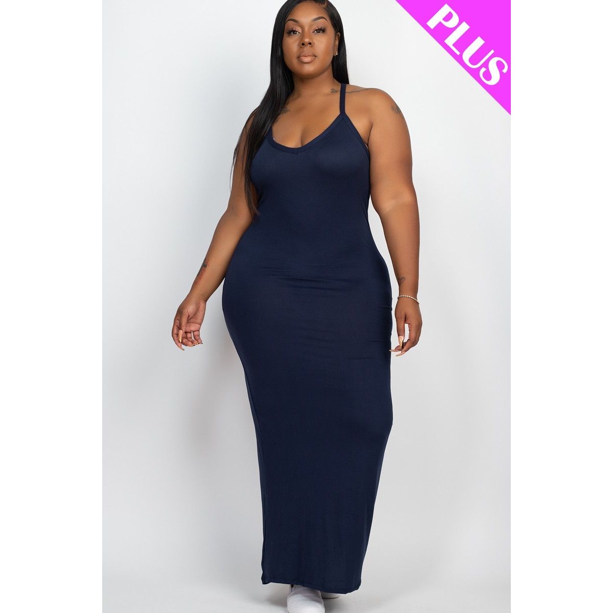 Plus Racer Back Maxi Dress