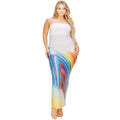 Plus sleeveless color gradient tube top maxi dress