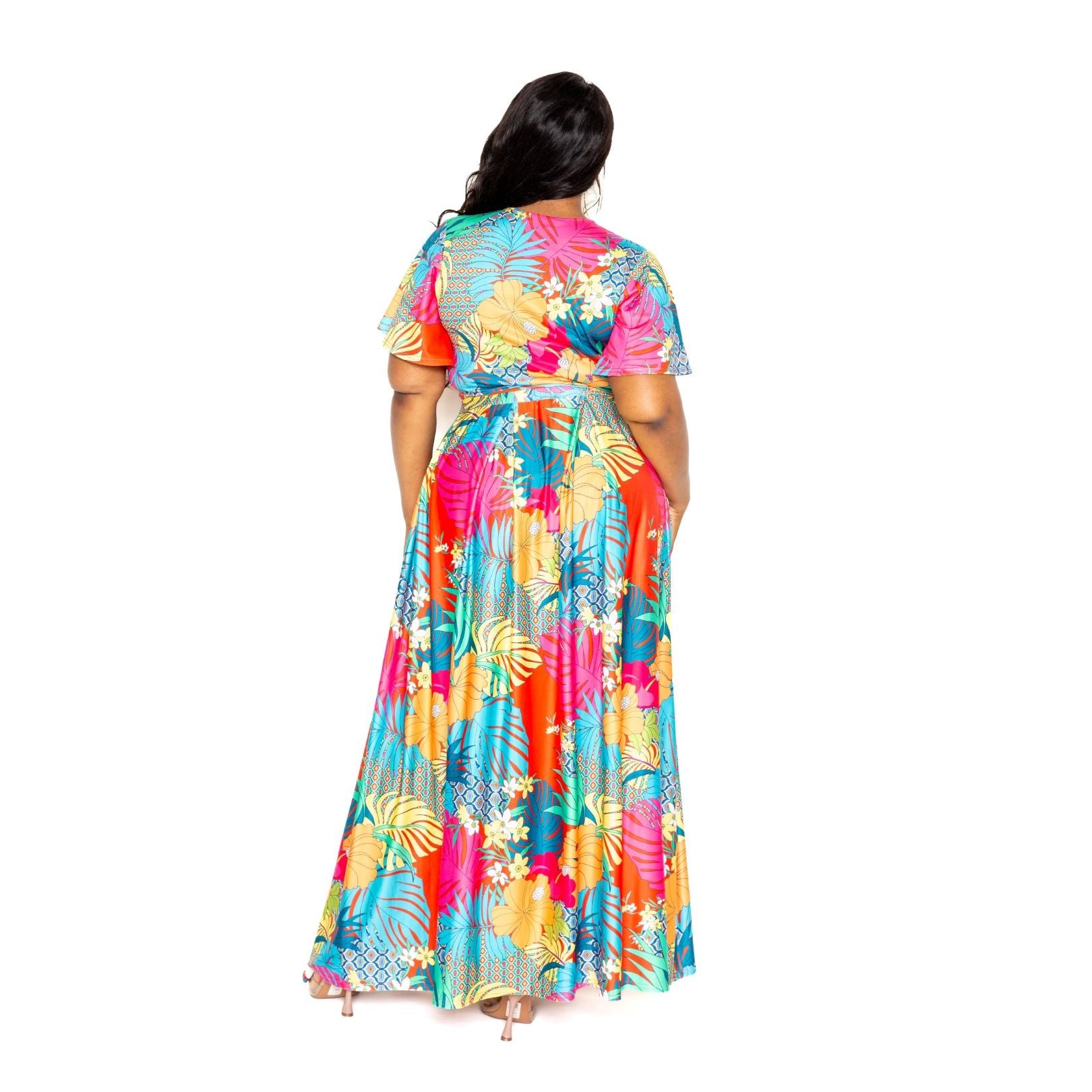 Tropical floral maxi skirt & top set