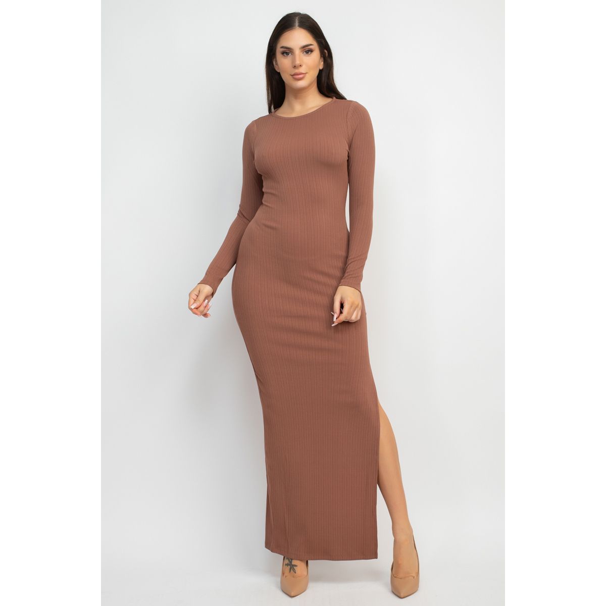 Side Slit Bodycon Maxi Dress