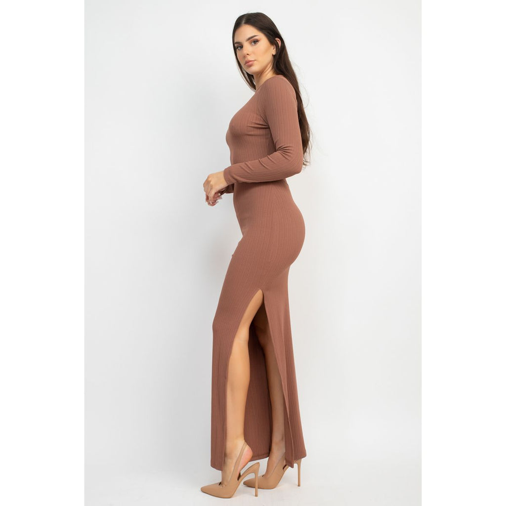 Side Slit Bodycon Maxi Dress
