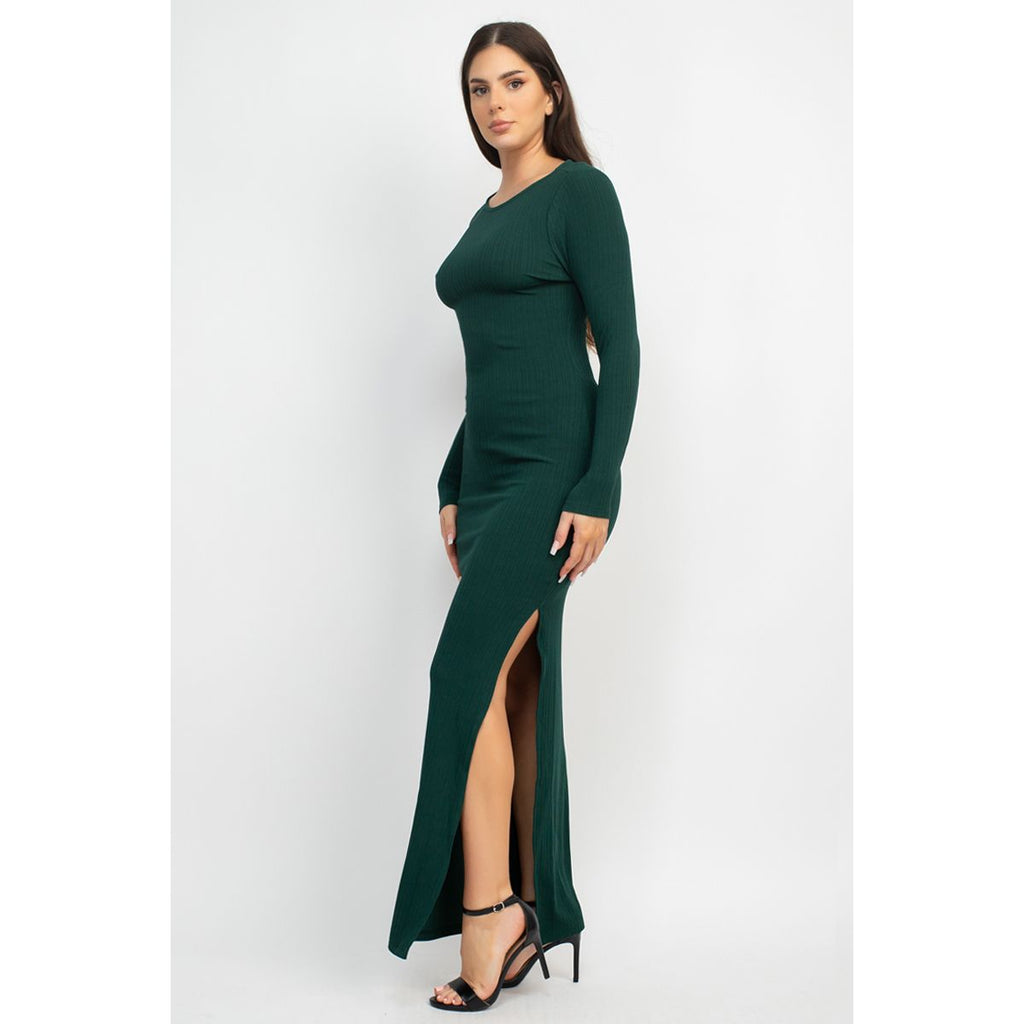 Side Slit Bodycon Maxi Dress