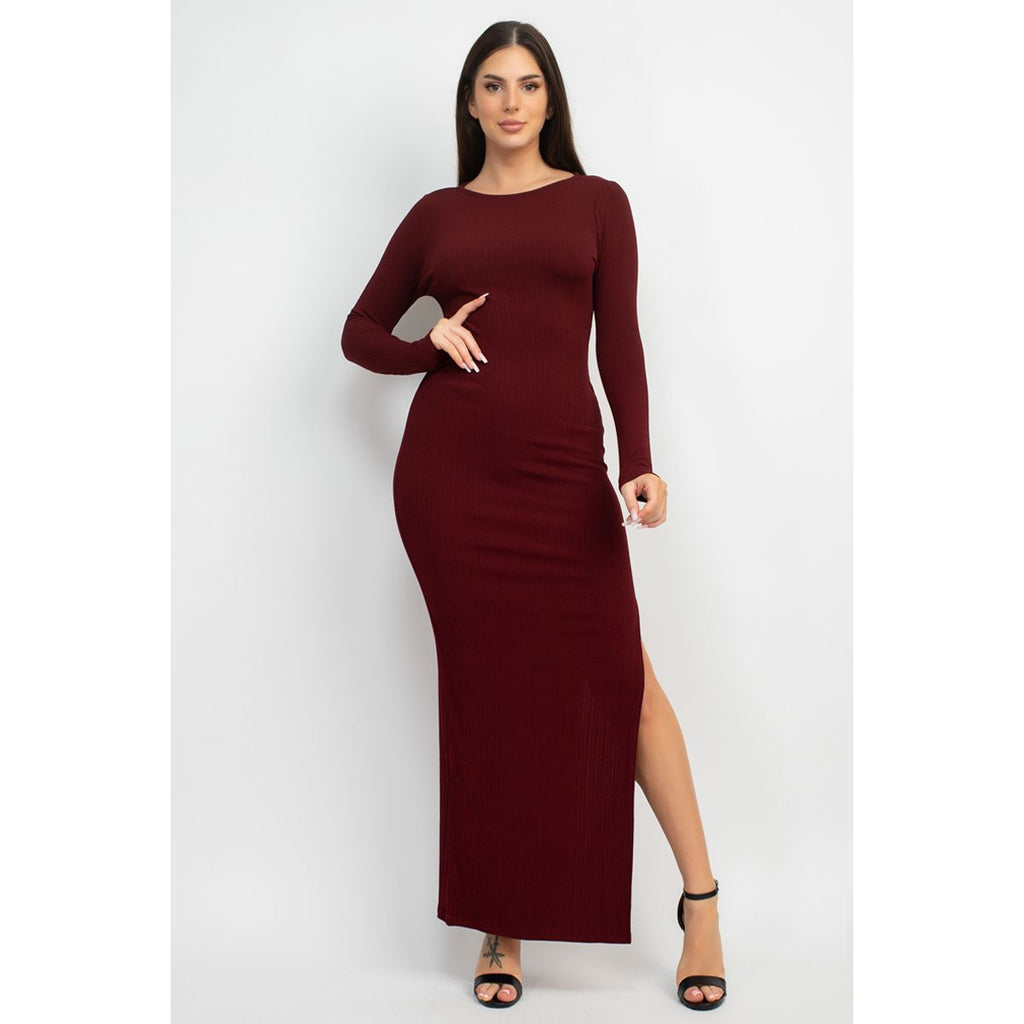 Side Slit Bodycon Maxi Dress