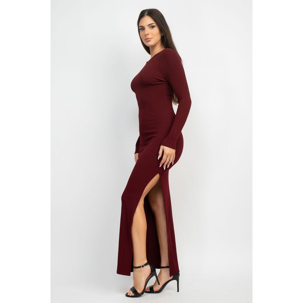 Side Slit Bodycon Maxi Dress