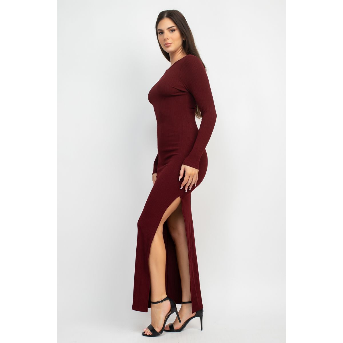 Side Slit Bodycon Maxi Dress