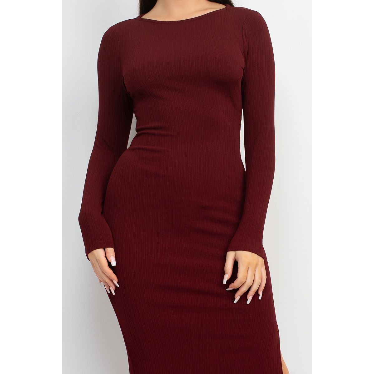 Side Slit Bodycon Maxi Dress