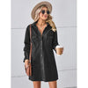 Pocketed Dropped Shoulder Mini Denim Dress