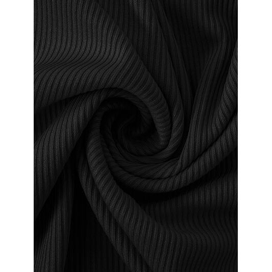 Ribbed Slit Single Shoulder Wrap Dress