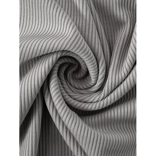 Ribbed Slit Single Shoulder Wrap Dress