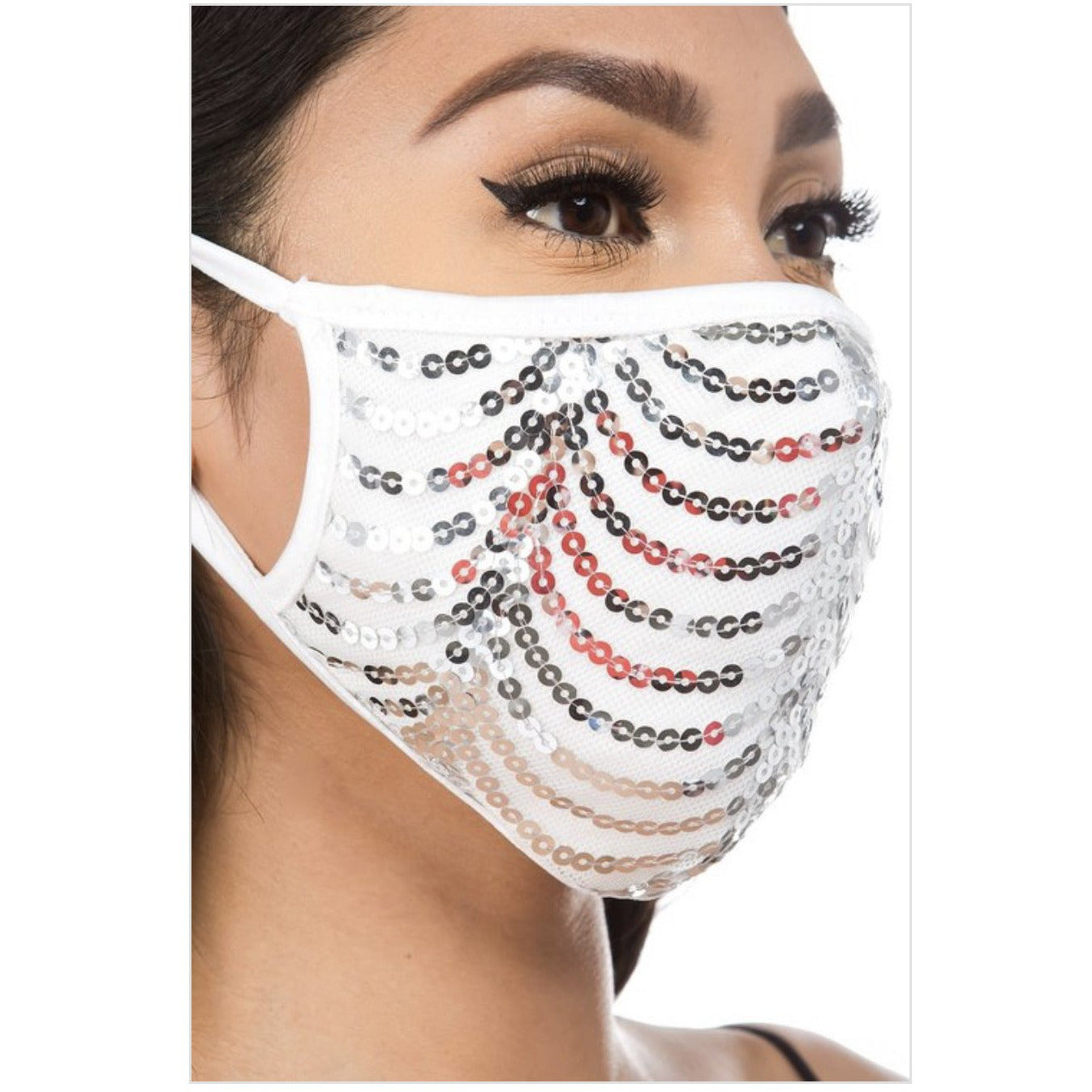 Chevron Sequin face mask