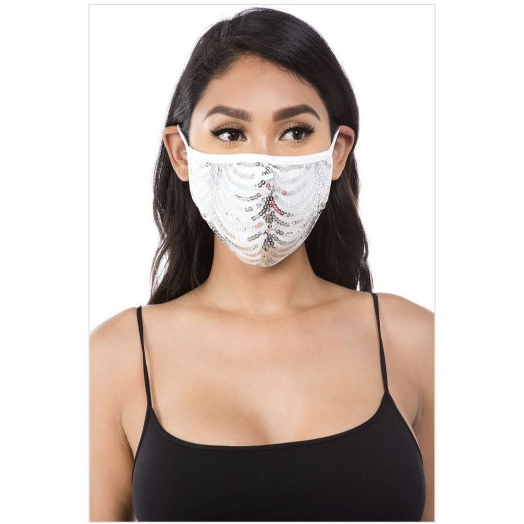 Chevron Sequin face mask