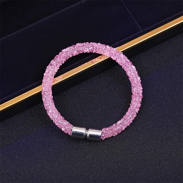 Mesh Crystal Cuff With Magnetic Clasp