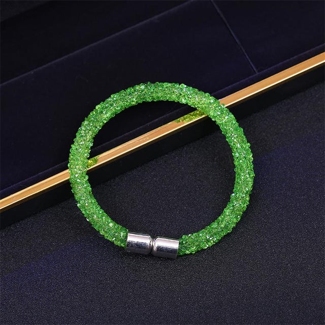 Mesh Crystal Cuff With Magnetic Clasp