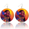 African Headwrap Woman  Portrait Earrings