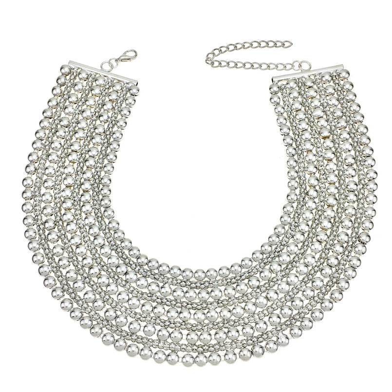 Metal Bead Chunky Maxi Necklace