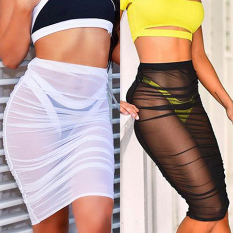 Double Layer Chiffon Long Beach Skirt