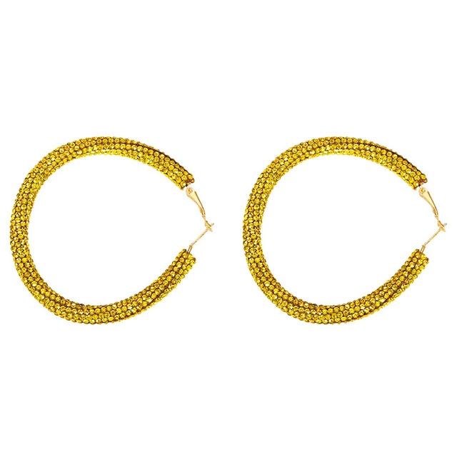 Wrapped Rhinestone Hoop Earrings