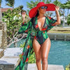 Sexy Leaf Floral  Print One Piece